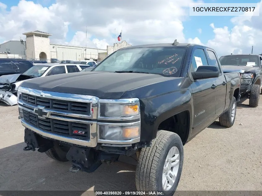 2015 Chevrolet Silverado 1500 2Lt VIN: 1GCVKRECXFZ270817 Lot: 40398820