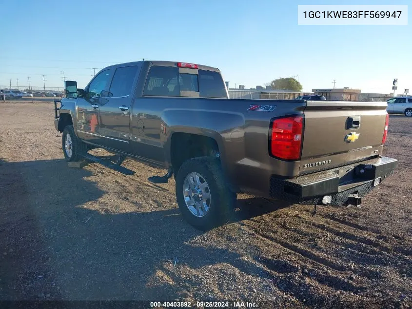 2015 Chevrolet Silverado 2500Hd Ltz VIN: 1GC1KWE83FF569947 Lot: 40403892