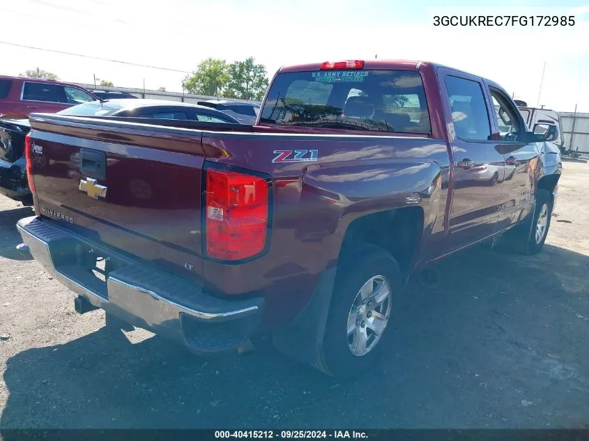 3GCUKREC7FG172985 2015 Chevrolet Silverado 1500 1Lt