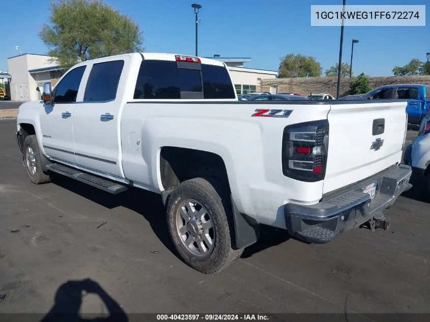 2015 Chevrolet Silverado K2500 Heavy Duty Ltz VIN: 1GC1KWEG1FF672274 Lot: 40423597