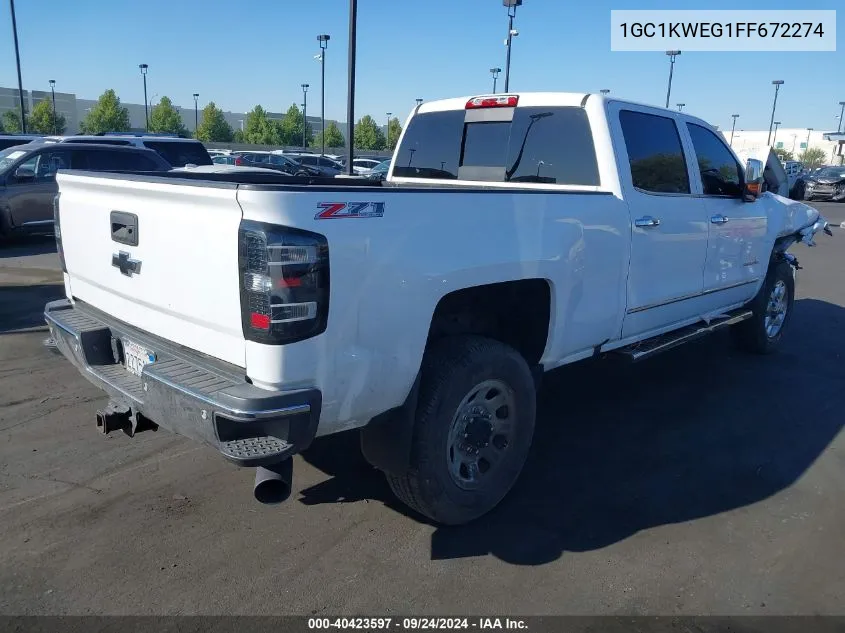 2015 Chevrolet Silverado K2500 Heavy Duty Ltz VIN: 1GC1KWEG1FF672274 Lot: 40423597