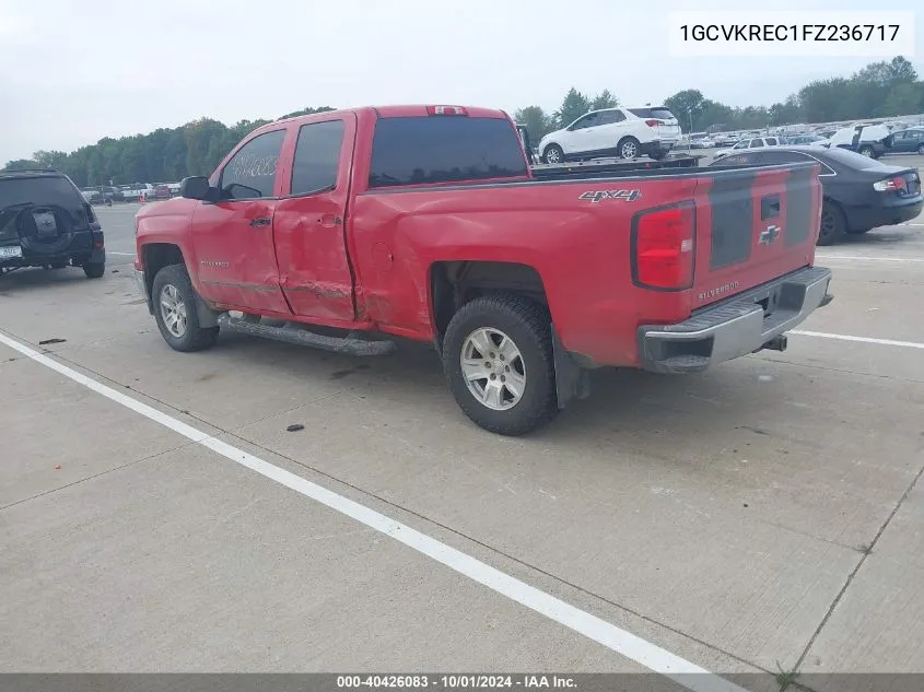 2015 Chevrolet Silverado 1500 K1500 Lt VIN: 1GCVKREC1FZ236717 Lot: 40426083