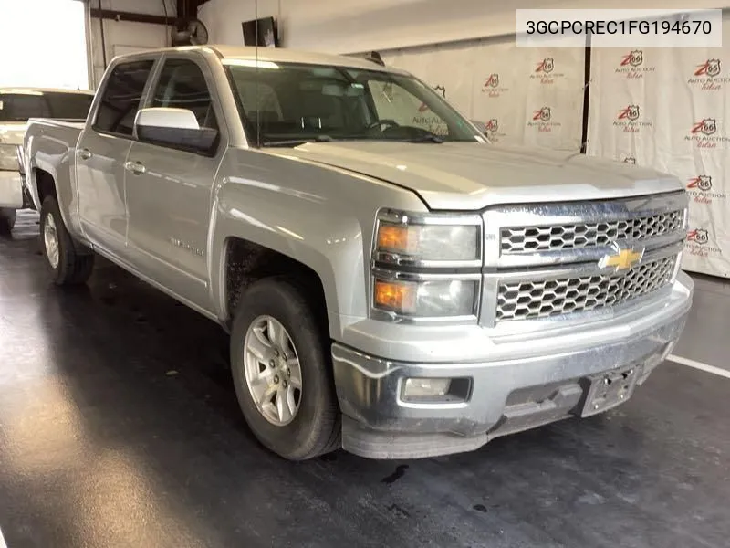 2015 Chevrolet Silverado C1500 Lt VIN: 3GCPCREC1FG194670 Lot: 40438274