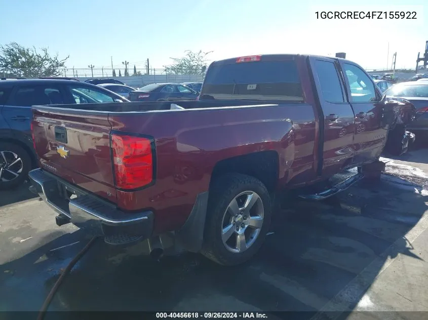 1GCRCREC4FZ155922 2015 Chevrolet Silverado 1500 1Lt