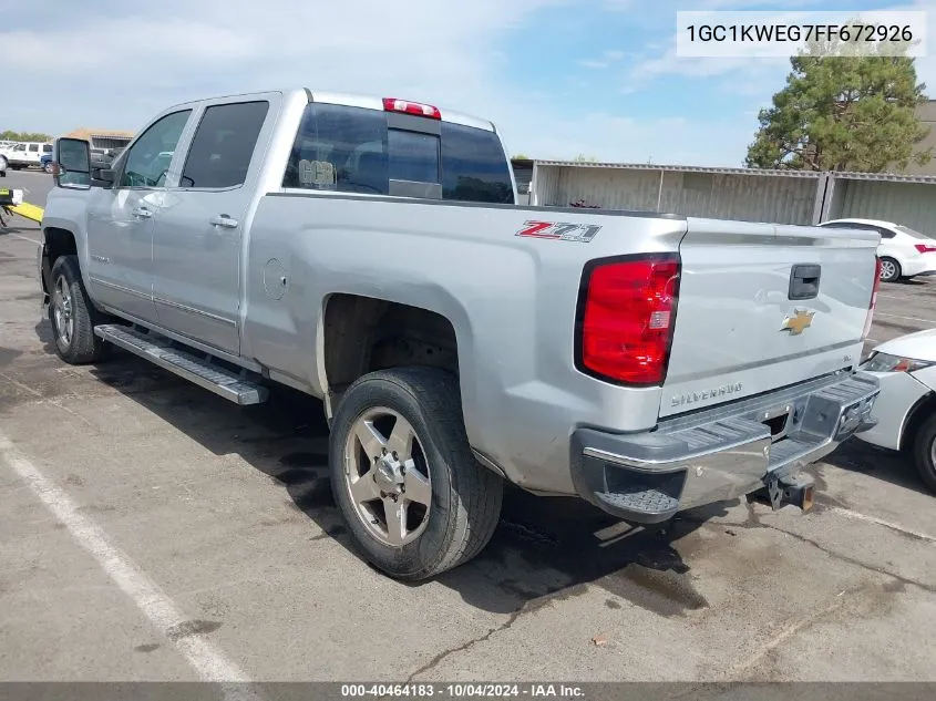 2015 Chevrolet Silverado 2500Hd Ltz VIN: 1GC1KWEG7FF672926 Lot: 40464183