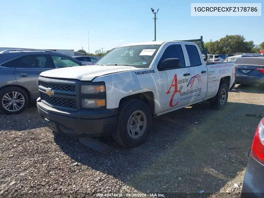 1GCRCPECXFZ178786 2015 Chevrolet Silverado 1500 Wt