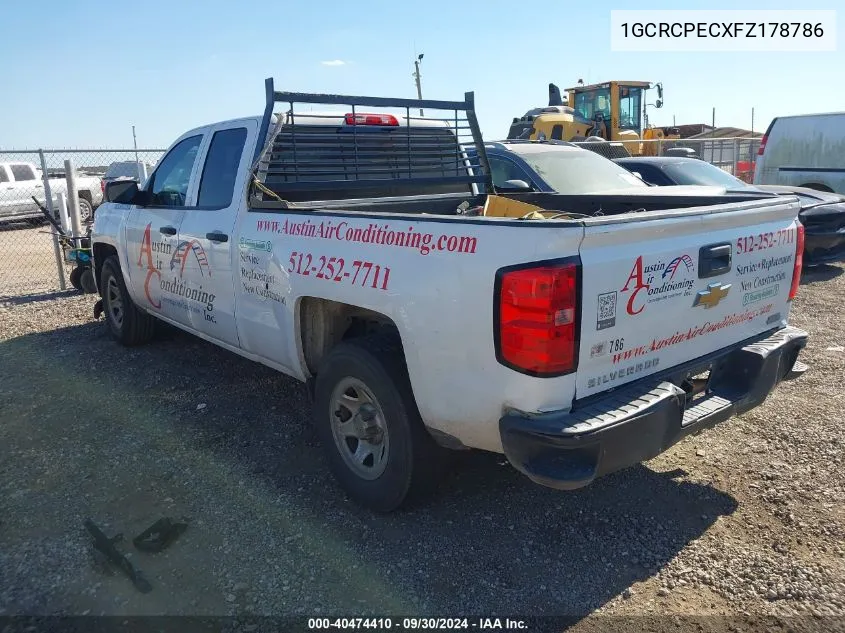 2015 Chevrolet Silverado 1500 Wt VIN: 1GCRCPECXFZ178786 Lot: 40474410