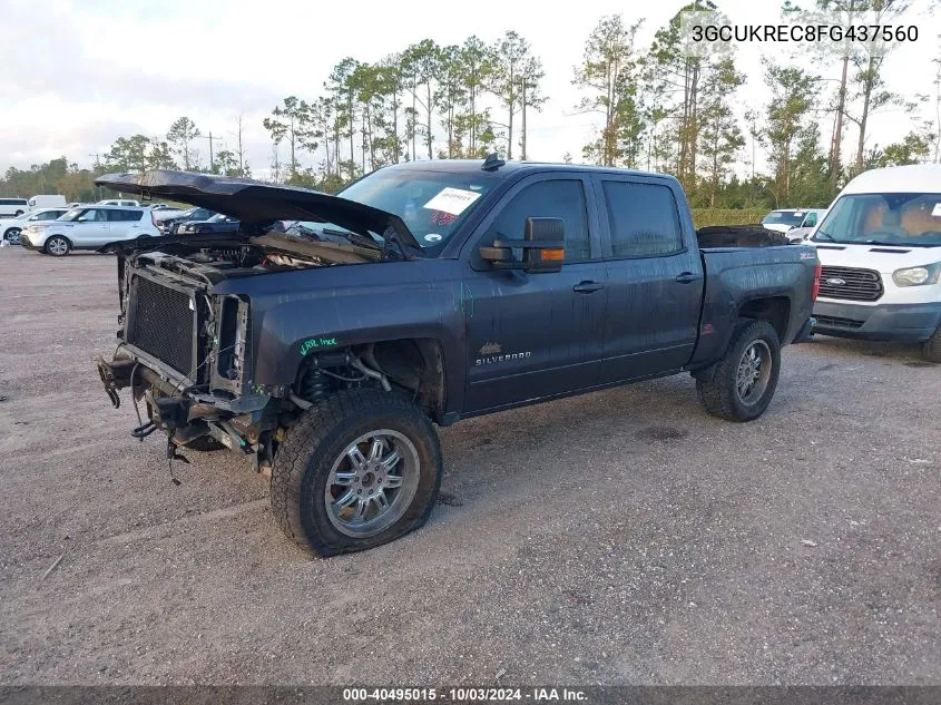 2015 Chevrolet Silverado 1500 2Lt VIN: 3GCUKREC8FG437560 Lot: 40495015