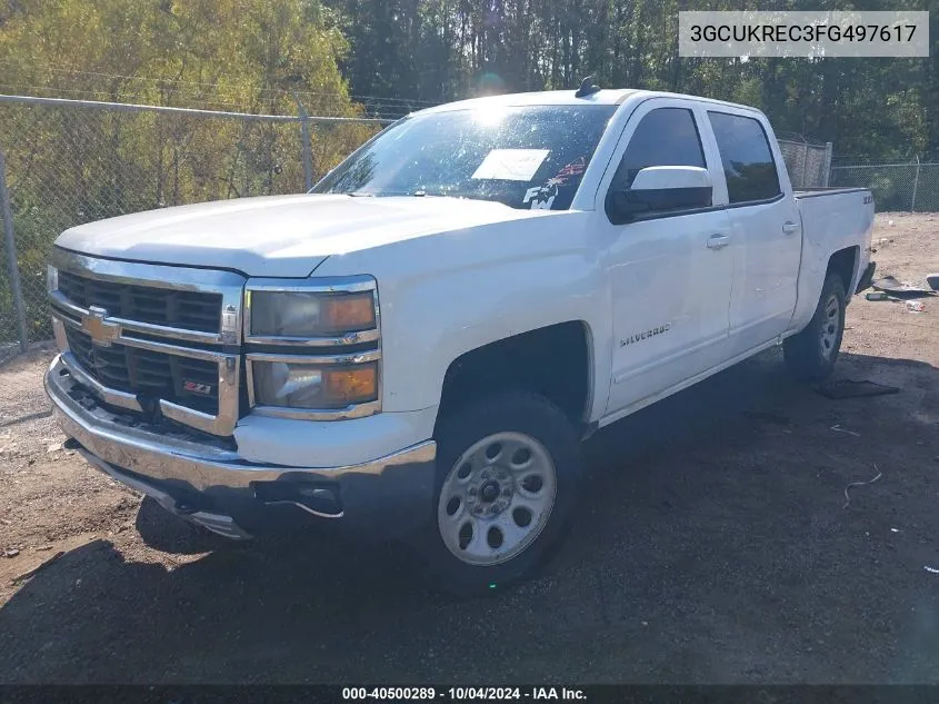 2015 Chevrolet Silverado 1500 2Lt VIN: 3GCUKREC3FG497617 Lot: 40500289