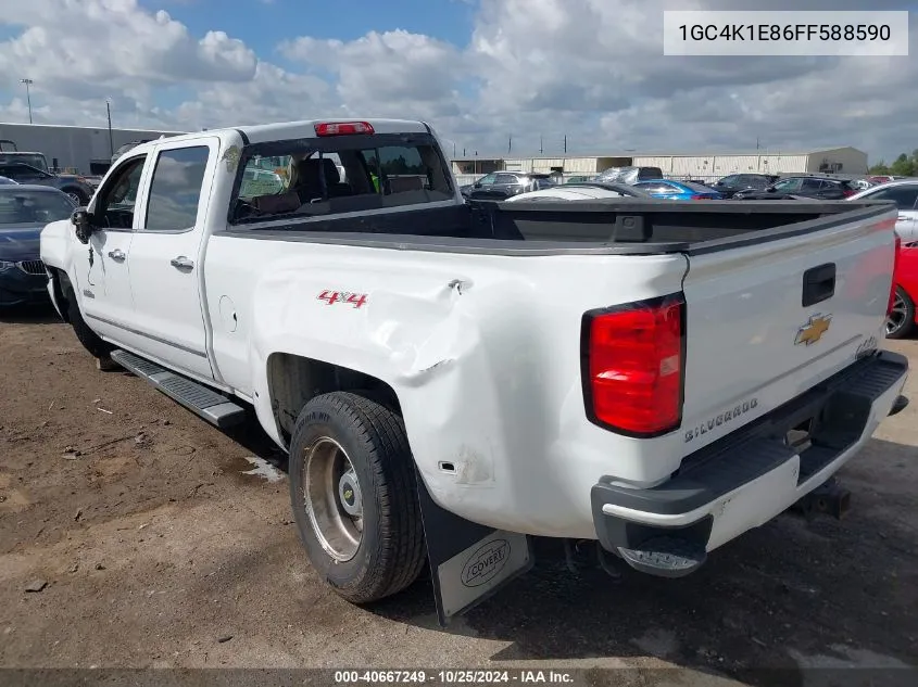 2015 Chevrolet Silverado 3500Hd High Country VIN: 1GC4K1E86FF588590 Lot: 40667249