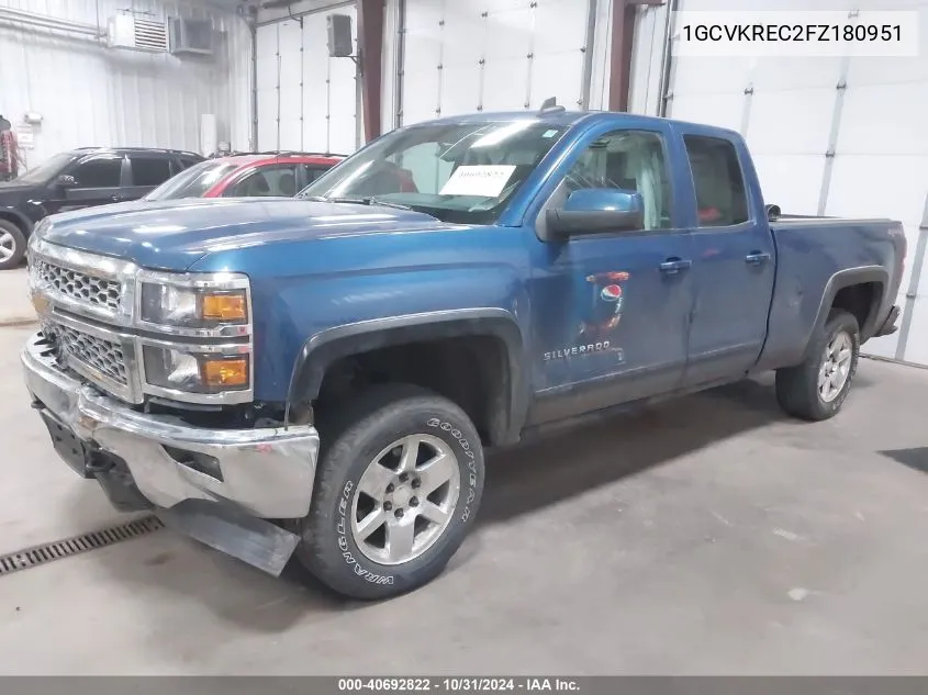 1GCVKREC2FZ180951 2015 Chevrolet Silverado 1500 K1500 Lt