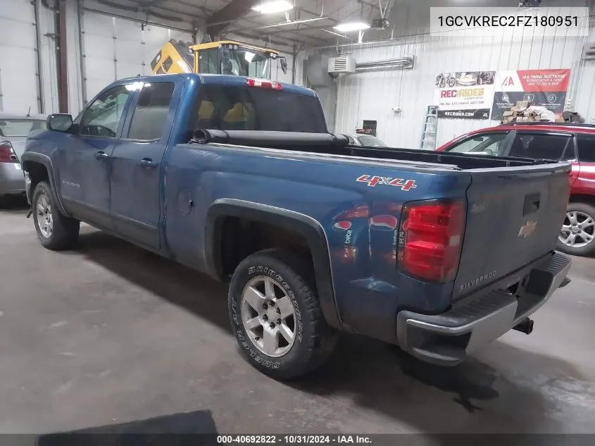 1GCVKREC2FZ180951 2015 Chevrolet Silverado 1500 K1500 Lt