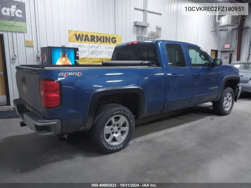 1GCVKREC2FZ180951 2015 Chevrolet Silverado 1500 K1500 Lt