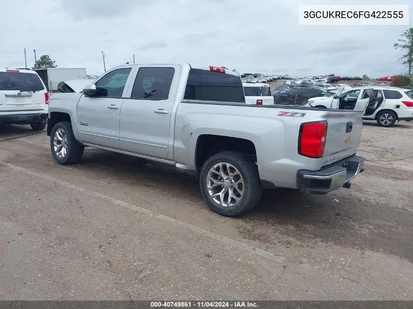 2015 Chevrolet Silverado 1500 2Lt VIN: 3GCUKREC6FG422555 Lot: 40749861