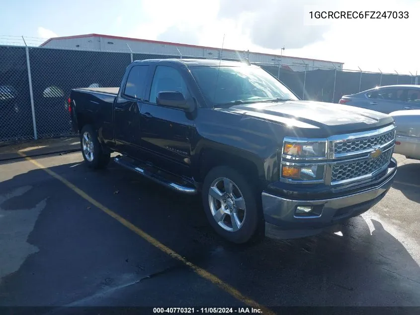 2015 Chevrolet Silverado 1500 1Lt VIN: 1GCRCREC6FZ247033 Lot: 40770321