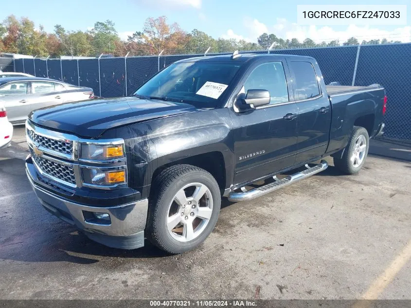 2015 Chevrolet Silverado 1500 1Lt VIN: 1GCRCREC6FZ247033 Lot: 40770321