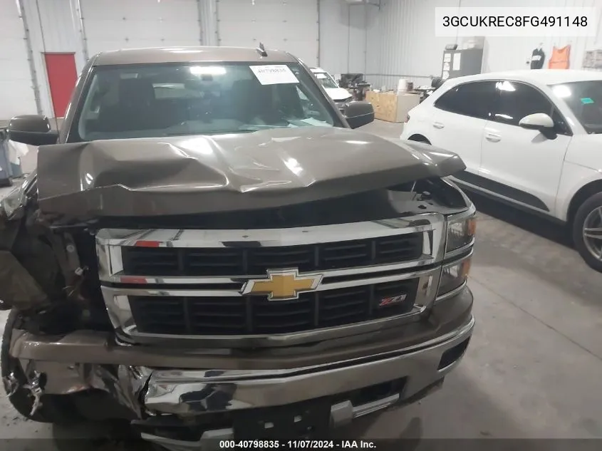 2015 Chevrolet Silverado 1500 2Lt VIN: 3GCUKREC8FG491148 Lot: 40798835