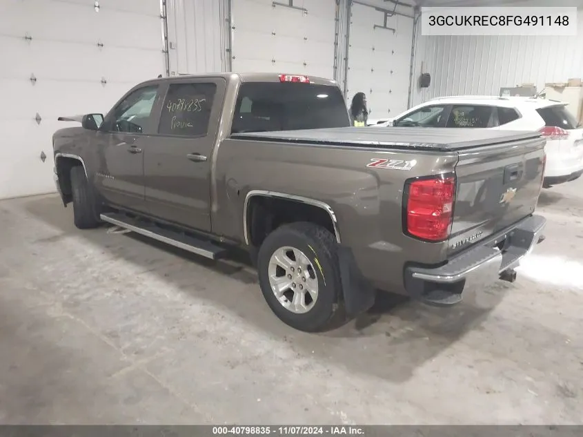 2015 Chevrolet Silverado 1500 2Lt VIN: 3GCUKREC8FG491148 Lot: 40798835