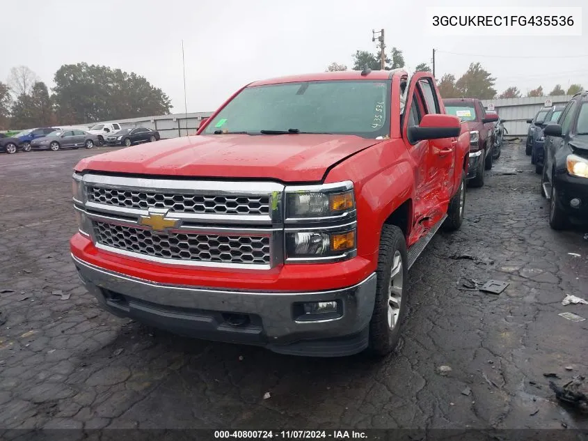 2015 Chevrolet Silverado 1500 1Lt VIN: 3GCUKREC1FG435536 Lot: 40800724