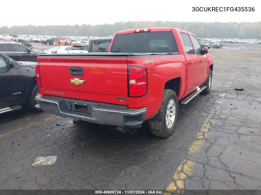 2015 Chevrolet Silverado 1500 1Lt VIN: 3GCUKREC1FG435536 Lot: 40800724