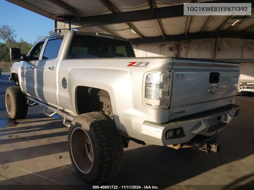 2015 Chevrolet Silverado 2500Hd Ltz VIN: 1GC1KWE81FF671392 Lot: 40801722