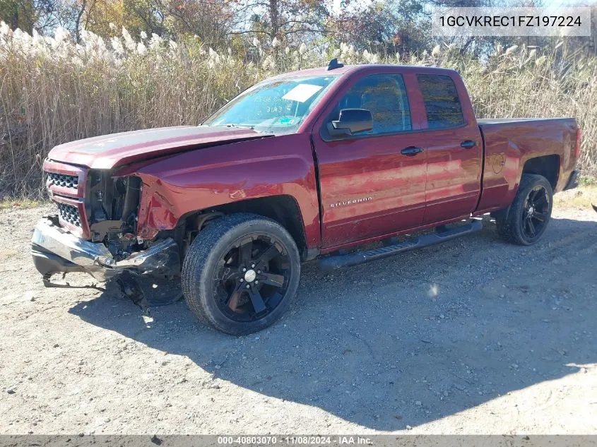 2015 Chevrolet Silverado 1500 1Lt VIN: 1GCVKREC1FZ197224 Lot: 40803070