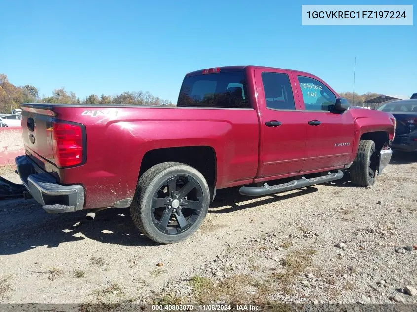 2015 Chevrolet Silverado 1500 1Lt VIN: 1GCVKREC1FZ197224 Lot: 40803070