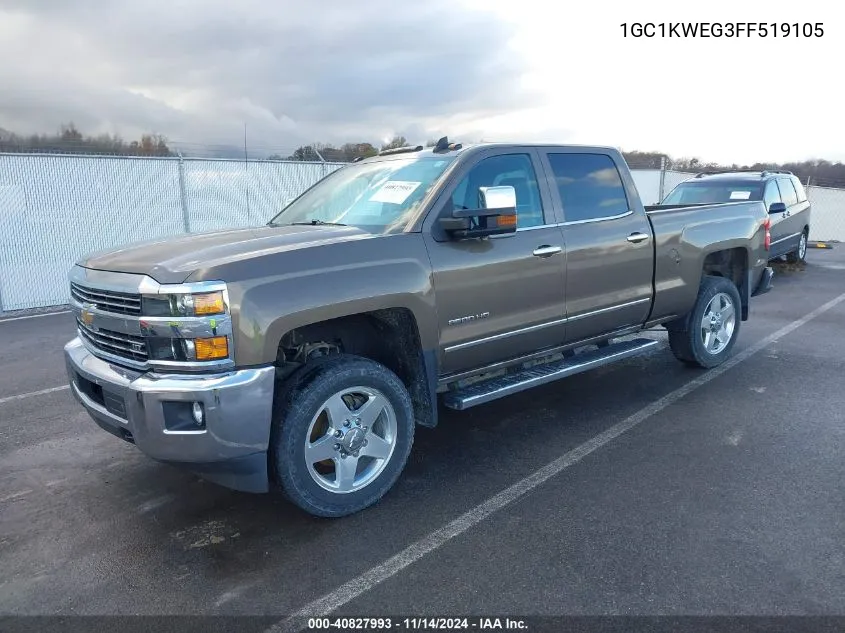 2015 Chevrolet Silverado 2500Hd Ltz VIN: 1GC1KWEG3FF519105 Lot: 40827993