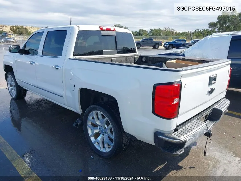 2015 Chevrolet Silverado 1500 1Lz VIN: 3GCPCSEC6FG497015 Lot: 40829188