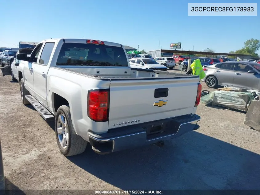 2015 Chevrolet Silverado 1500 1Lt VIN: 3GCPCREC8FG178983 Lot: 40843701