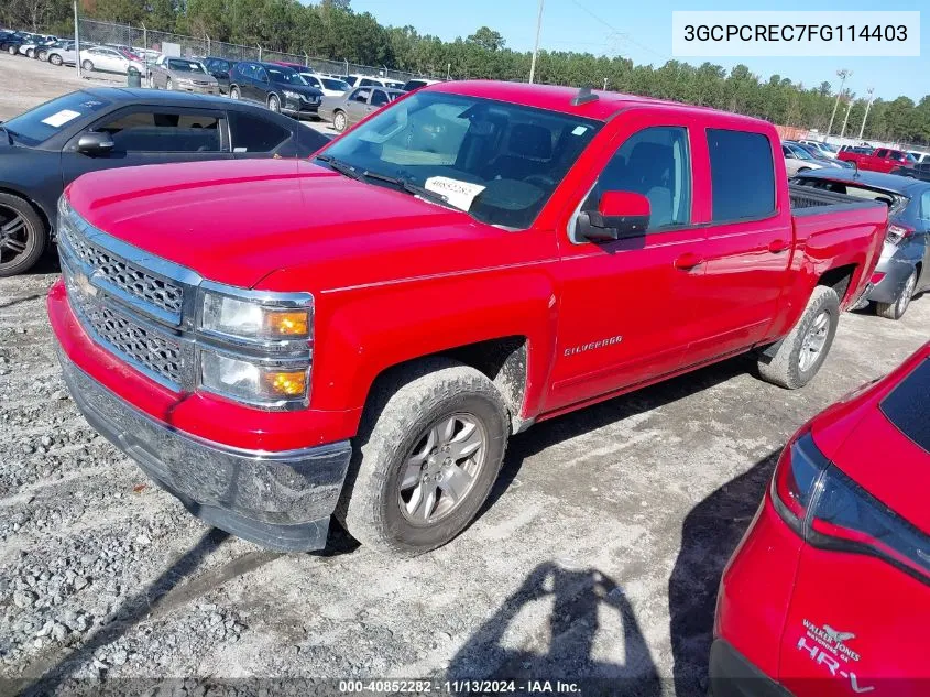 3GCPCREC7FG114403 2015 Chevrolet Silverado 1500 Lt