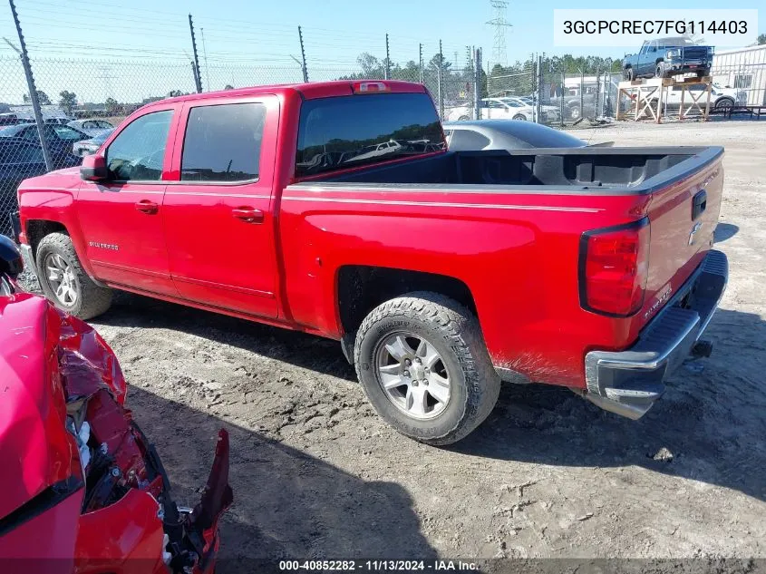 3GCPCREC7FG114403 2015 Chevrolet Silverado 1500 Lt