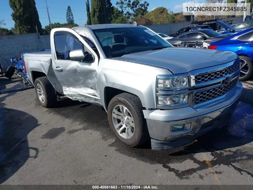 2015 Chevrolet Silverado 1500 1Lt VIN: 1GCNCREC1FZ345885 Lot: 40881663