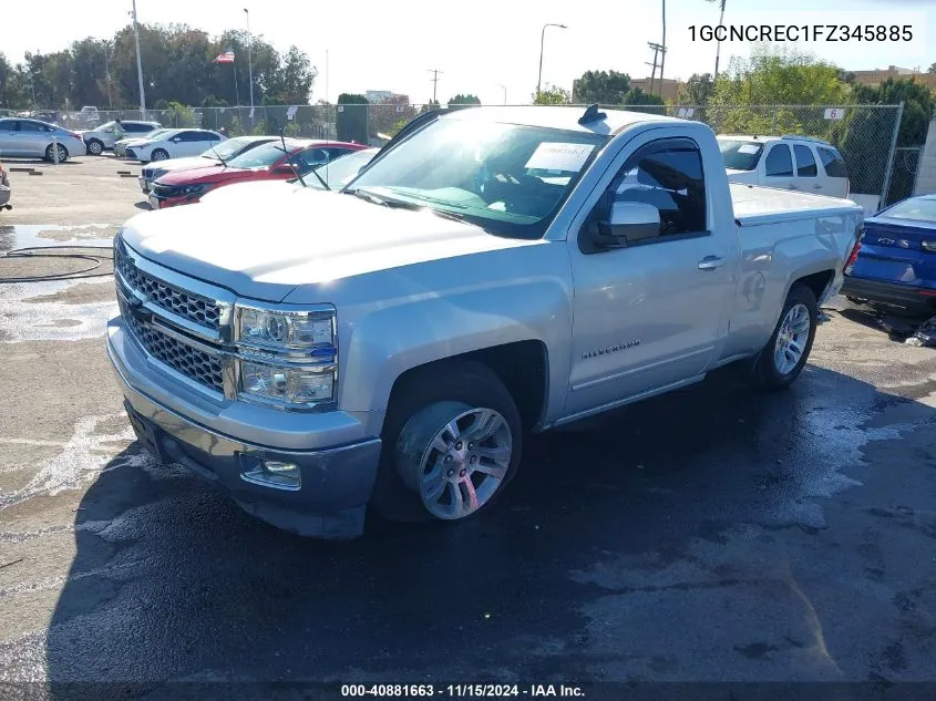 2015 Chevrolet Silverado 1500 1Lt VIN: 1GCNCREC1FZ345885 Lot: 40881663