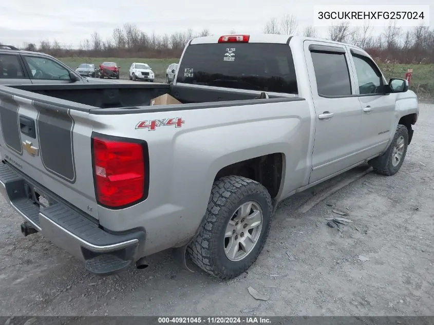 2015 Chevrolet Silverado 1500 1Lt VIN: 3GCUKREHXFG257024 Lot: 40921045