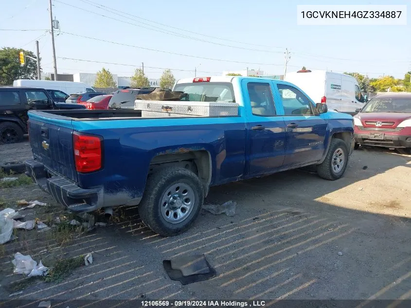 2016 Chevrolet Silverado K1500/K1500 Ls VIN: 1GCVKNEH4GZ334887 Lot: 12106569