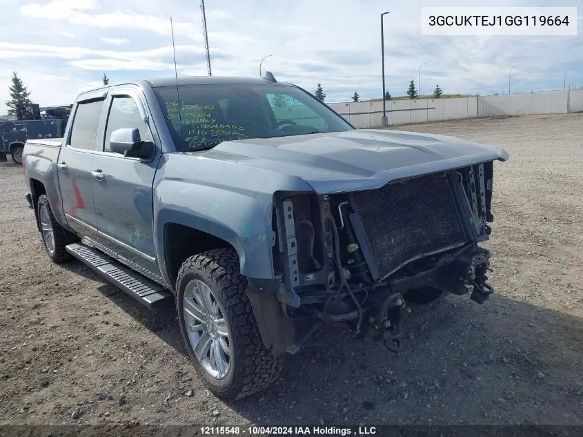 2016 Chevrolet Silverado K1500 High Country VIN: 3GCUKTEJ1GG119664 Lot: 12115548