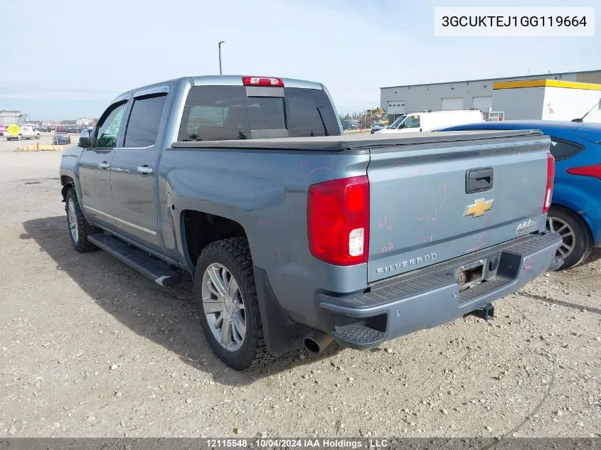 2016 Chevrolet Silverado K1500 High Country VIN: 3GCUKTEJ1GG119664 Lot: 12115548