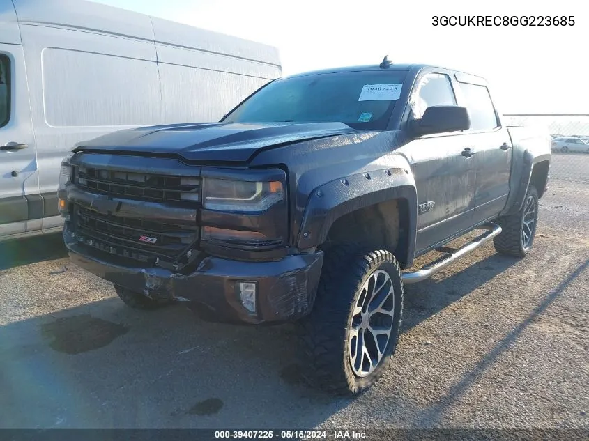 2016 Chevrolet Silverado 1500 2Lt VIN: 3GCUKREC8GG223685 Lot: 39407225