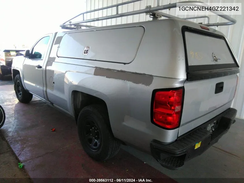 1GCNCNEH4GZ221342 2016 Chevrolet Silverado 1500 Wt