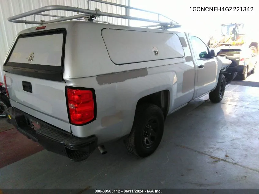 1GCNCNEH4GZ221342 2016 Chevrolet Silverado 1500 Wt