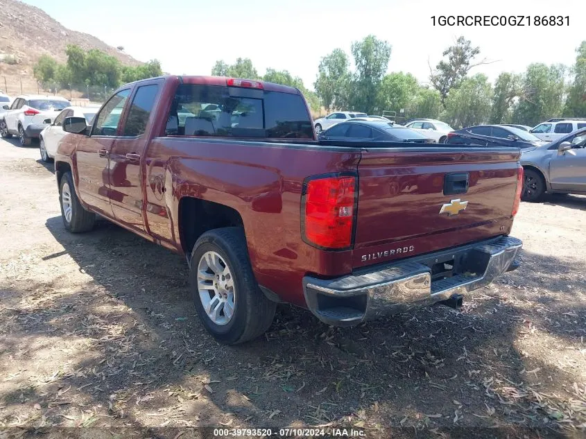 2016 Chevrolet Silverado 1500 1Lt VIN: 1GCRCREC0GZ186831 Lot: 39793520