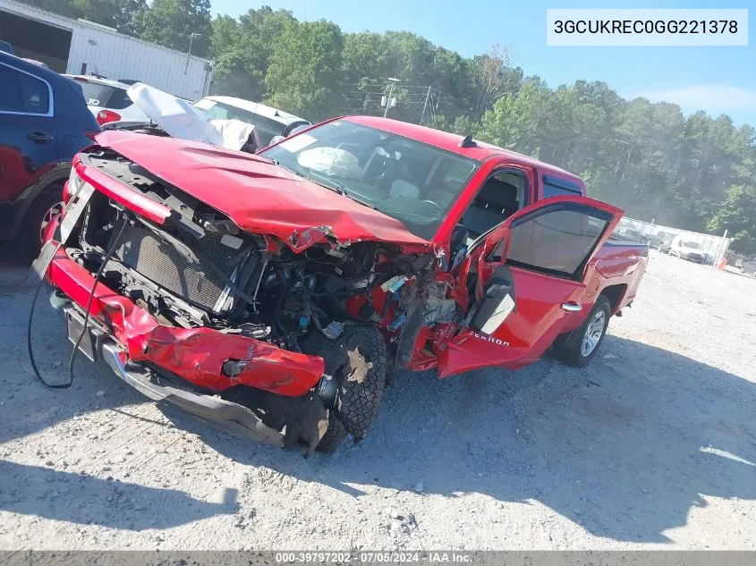 3GCUKREC0GG221378 2016 Chevrolet Silverado 1500 2Lt