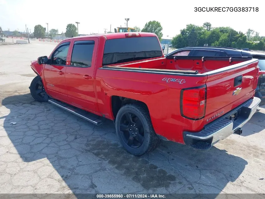 3GCUKREC7GG383718 2016 Chevrolet Silverado 1500 1Lt