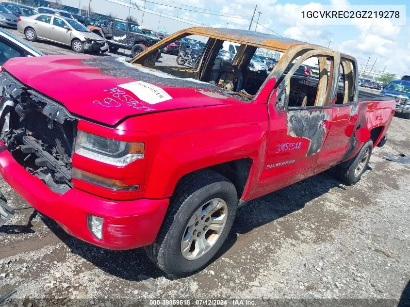 2016 Chevrolet Silverado 1500 2Lt VIN: 1GCVKREC2GZ219278 Lot: 39859518