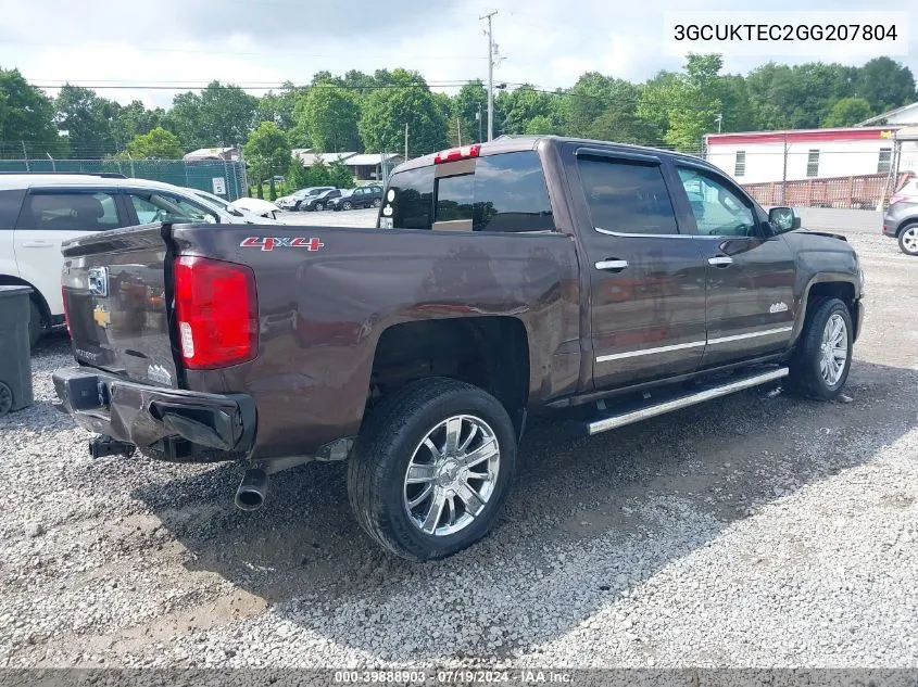 2016 Chevrolet Silverado 1500 High Country VIN: 3GCUKTEC2GG207804 Lot: 39888903