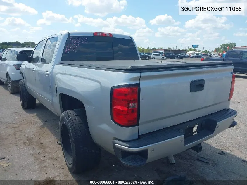 3GCPCRECXGG111058 2016 Chevrolet Silverado 1500 1Lt