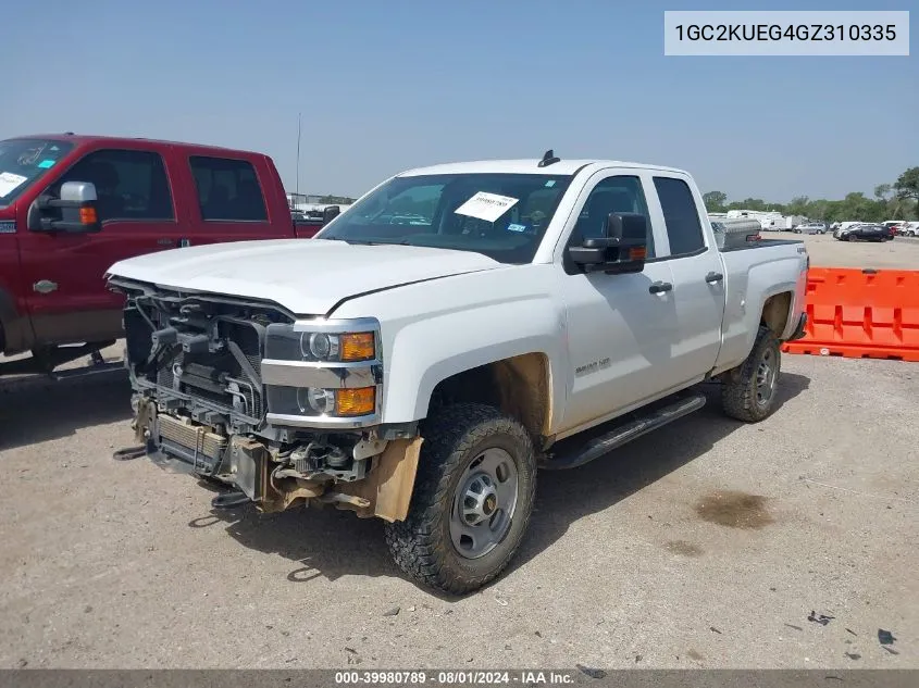 2016 Chevrolet Silverado 2500Hd Wt VIN: 1GC2KUEG4GZ310335 Lot: 39980789