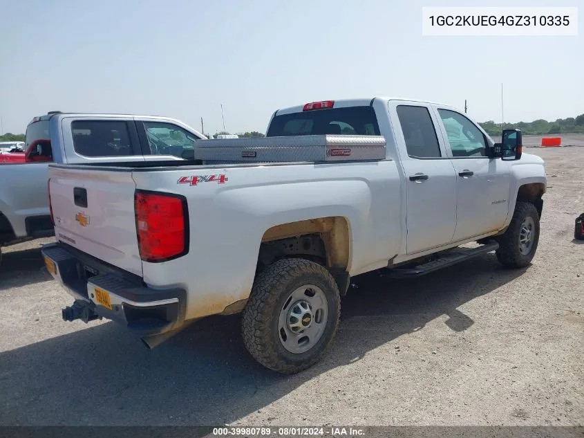 2016 Chevrolet Silverado 2500Hd Wt VIN: 1GC2KUEG4GZ310335 Lot: 39980789