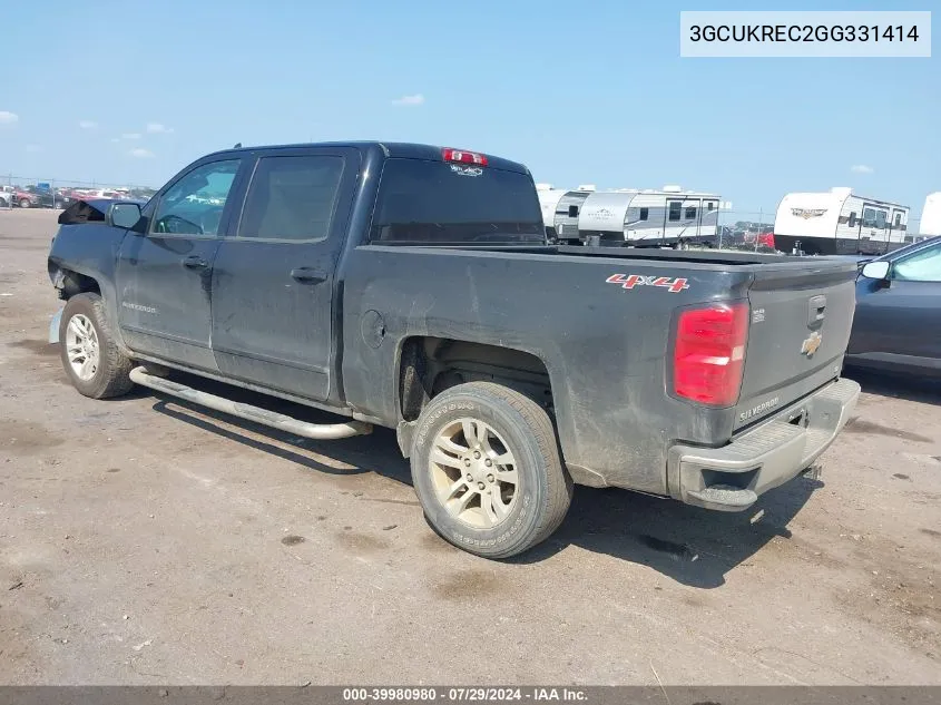 3GCUKREC2GG331414 2016 Chevrolet Silverado 1500 1Lt